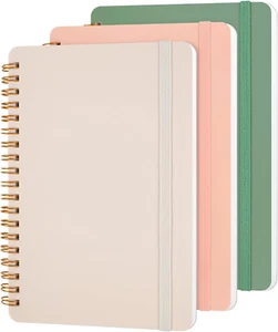 3 PCS Small Spiral Notebook 5X7, Notebooks for Note Taking, Morandi Spiral Journ - Picture 1 of 12