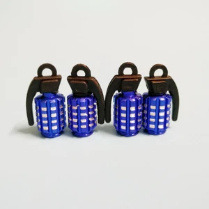 4pcs Blue Wheel Tire Valve Stem Cap For Suzuki GSXR 600 750 1000 Katana GSX GS - Picture 1 of 2