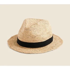 NWT J.Crew Packable Raffia Straw Hat Size S-M - Picture 1 of 7