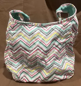 Thirty One Inside out Party Punch Tote Crossbody Shoulder Bag Zig Zag Multicolor - Picture 1 of 5