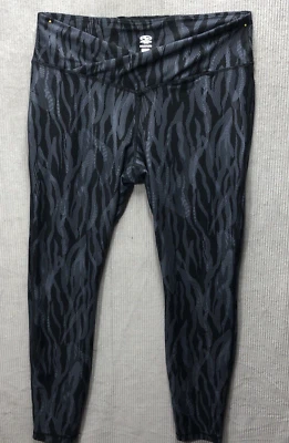 Athletic Works Leggings XXL Gray Black Pattern Workout Exercise - Image 1 of 4