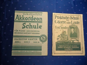 Alte Akkordeonschule von 1935 und alte Gitarren- Lautenschule von 1913 - Bild 1 von 14