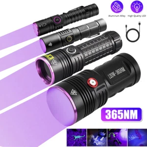 60W 120W UV Torch 365nm Black Light Type-C Charging LED Inspection Flashlight b - Picture 1 of 24