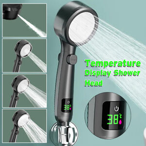Portable Shower Head High Pressure Water Saving LED Digital Display Temperature