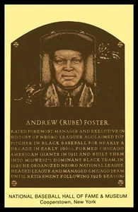 Cooperstown Hall of Fame Postcard Rube Foster HOF Mint. - Picture 1 of 2