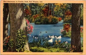 Santuario de Aves Franke Park Fort Wayne Indiana Postal Calendario Wayne 1944 - Imagen 1 de 2