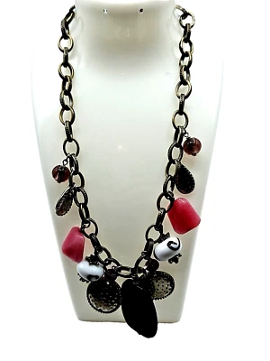 Colar da moda vintage assinado Laura Ashley multicolorido boho 16 pol. Comprimento - Imagem 1 de 4