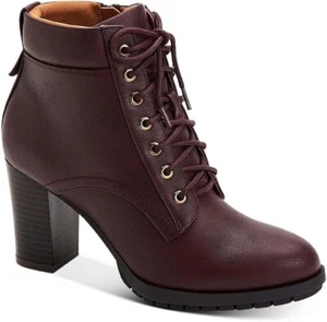 Womens Style & Co. Lucillee Faux Leather Lace Up Ankle Boots - Size 9 - Picture 1 of 3