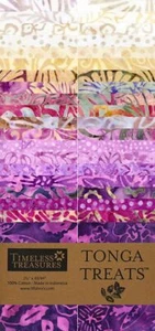 Timeless Treasures Tonga Treats - PANSY - (40) 2.5" Batik Fabric Strips - Picture 1 of 1