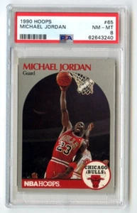 1990 HOOPS #65 MICHAEL JORDAN HOF CHICAGO BULLS PSA 8 - Picture 1 of 2