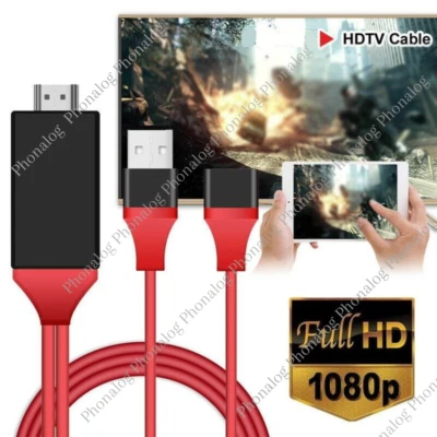 HDMI Cable 1080P Phone to TV HDTV AV Adapter Universal For iPhone Android Type C - Image 1 of 4