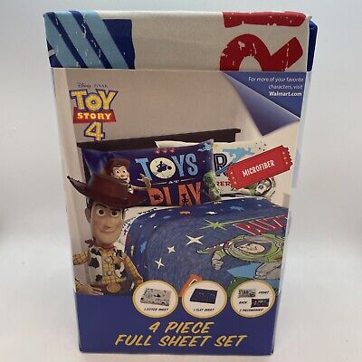 4 Piece  Toys At Play  Kids Full Size Sheet Set From Disney's Toy Story 4 - NEW • 27$