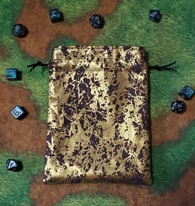 Brown Foil dice bag, card bag, makeup bag - Picture 1 of 3