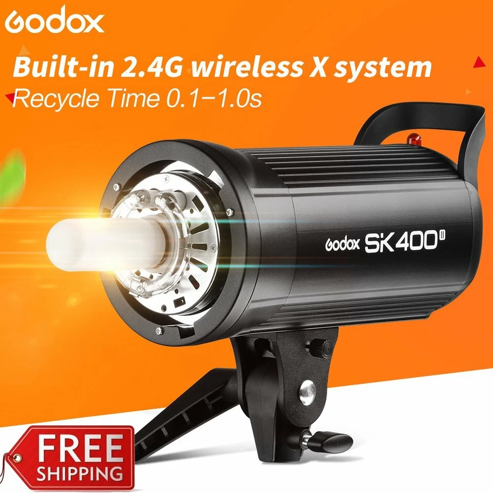 US Godox SK400II 400W GN65 2.4G X System Studio Flash Strobe Photo Light Head - Image 1 of 4
