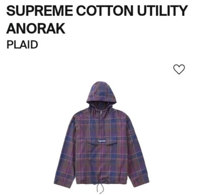 Size L - Supreme Cotton Utility Anorak (Purple Plaid)(SS24) - Image 1 of 4