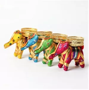 Elephant Tea Light Candle Holder Indian Wedding Centerpiece Favors Lot of 11 NEW - Picture 1 of 14