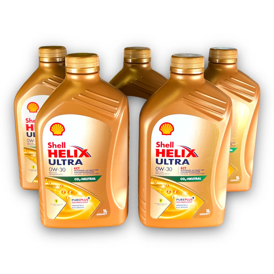 5x1 Liter Shell Helix Ultra ECT 0W-30 C2/C3 0W30 Motoröl VW 507.00 MB 229.52  - Bild 1 von 1