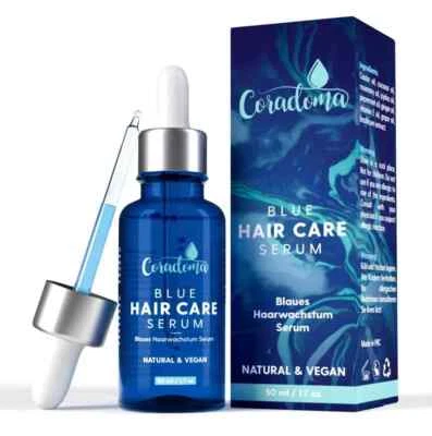 CORADOMA Blaues Haarserum Haarwachstum Anti Haarausfall Serum Beschleunigen Hair Growth