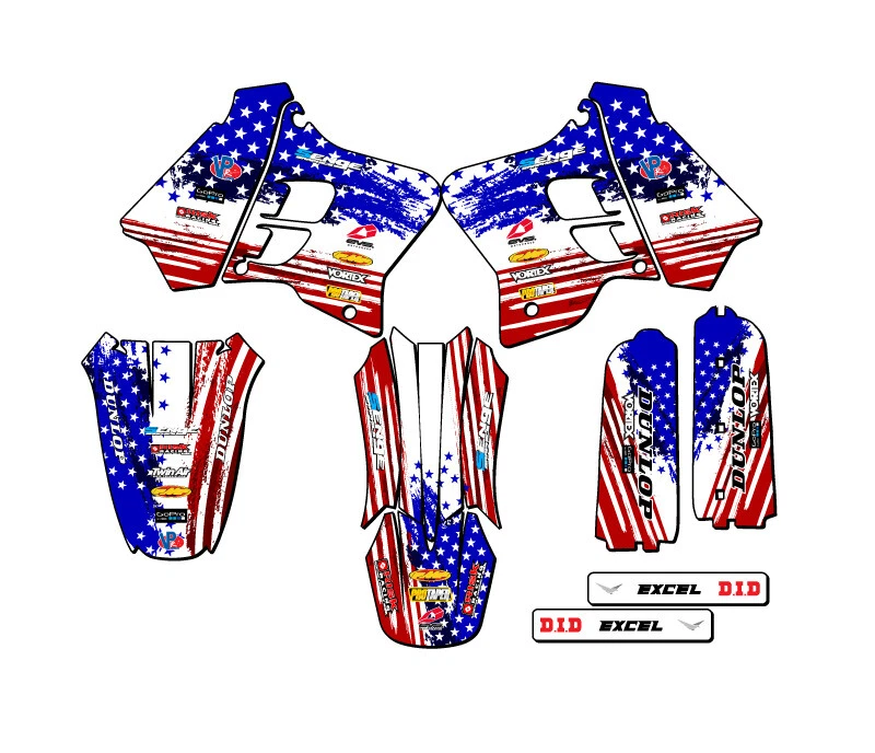 Kit de gráficos YZ 250 1993-1995 2 TIEMPOS MERICA Usa Senge compatible con Yamaha Foto 1 de 1