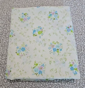 Vtg Canon Monticello Twin Flat Sheet Blue Lavender Green Cottagecore Grannycore - Picture 1 of 7