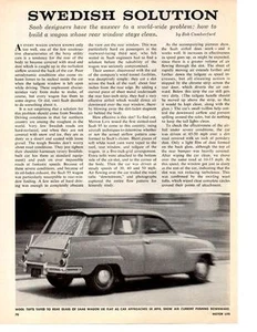 1962 SAAB WAGON ~ ORIGINAL 2-PAGE ARTICLE / AD - Imagen 1 de 1