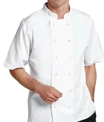 WHITES CHEFS CLOTHING White Chefs Jacket Boston Unisex Short Sleeve Professional Kitchen Uniform