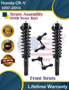 New OE Front Struts W/Sway Bar For 1997-2001 Honda CRV 2.0L Lifetime Warranty - Picture 1 of 14