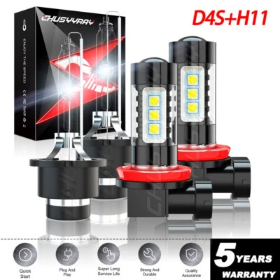 4 PIEZAS Para Lexus GS350 GS450h 2013-2015 Combo HID Faro Bombilla Baja + Luz Antiniebla Foto 1 de 4