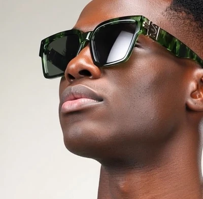 Moda Gafas de sol Rectangulares Lujo Tonos Ropa de calle Elegante Barra Dorada Hip Hop Foto 1 de 4