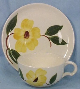 Stetson Rio Cup & Saucer Pottery Yellow Flower Mid Century Dinnerware - Picture 1 of 1