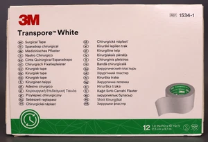 3M™ Transpore™ White Surgical Tape 1534-1 1 Inch X 10 Yard (10 Cartons/Case - Picture 1 of 5