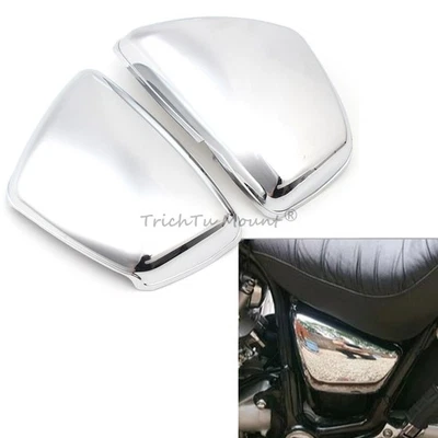 Cubiertas de paneles de batería laterales cromados para Yamaha XV 700 750 1000 1100 Virago 1984+ Foto 1 de 4