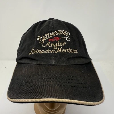 Yellowstone Angler Livingston Montana Embroidered Baseball Cap Black Strapback - Image 1 of 4