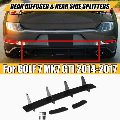 Rear Bumper Lip Diffuser Spoiler Splitter For VW GOLF 7 MK7 GTI 2014-2017 - image 1 of 4