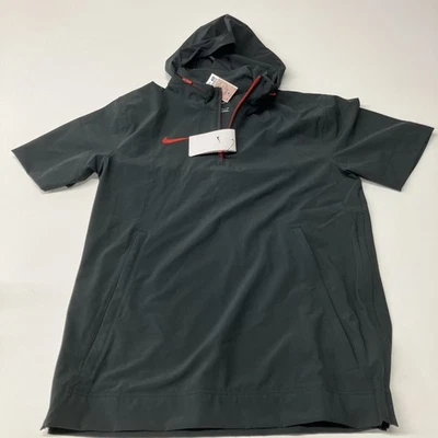 NEW Nike Men's S Short-Sleeve Hooded Woven Coach Ftbll Jacket Black FJ9548-013 - Image 1 of 4