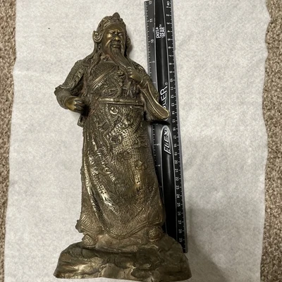 "Estatua de Guan Yu de bronce de 11""" Foto 1 de 4