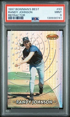 Bowmans Best Randy Johnson #93 1997 refractor brillante SP Mariners PSA 9 *POP 5* Foto 1 de 3