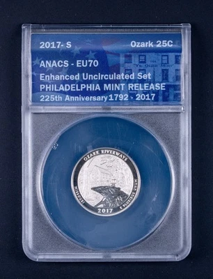 2017-S Ozark MI Enhanced UNC Parks Quarter ANACS EU70 First of 500 BB162 - Image 1 of 2