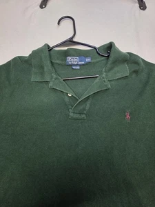 Polo Ralph Lauren Polo Shirt Mens 2XL Green Long Sleeve Embroidered Pony - Picture 1 of 9