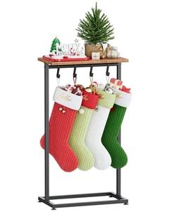 VERSASKY Soporte para Medias de Navidad con Estante, 4 Ganchos, Metal Resistente,  - Imagen 1 de 8