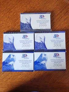 1999 2000 2001 2003 2004 US Mint, State Quarter Clad Proof Sets - Picture 1 of 1