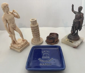 Konvolut 5 italienische Souvenirs Figuren Pisa David Kolosseum Soldat Napoli Schale - Bild 1 von 24