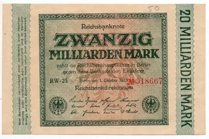 (FR1) ALLEMAGNE 20 milliarden  Mark 1 Octobre 1923 SUP+ Ros 115 EUA105 - Bild 1 von 2