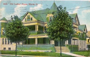 Postcard Elyria Ohio Old Ladies' Home 1911 Nursing Home Hospital - Picture 1 of 1