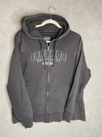 Ohio University Hoodie Womens Large Black Long Sleeve Sweatshirt W/ Logo Cover