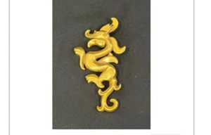 Vintage Metropolitan Museum of Art stilisierte Messing Drache Brosche Anstecknadel oder Anhänger - Bild 1 von 4