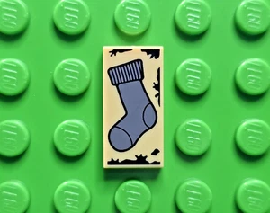 LEGO Harry Potter Tile HP Decorated 1x2 Dark Bluish Gray Sock 3069pb0656 - Picture 1 of 1