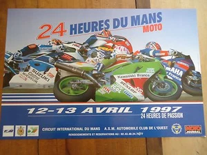 POSTER OFFICIEL ** 24 HEURES DU MANS 1997 MOTOS ** AFFICHE ACO MOTO LE - Foto 1 di 4