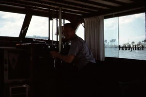 Vintage 35MM Slide Man Driving the fishing boat 60’s  - Imagen 1 de 2