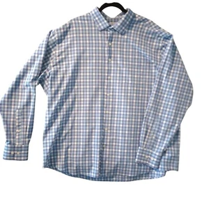 Camisa Peter Millar Summer Comfort manga larga azul blanco a cuadros abotonada XXL - Imagen 1 de 6